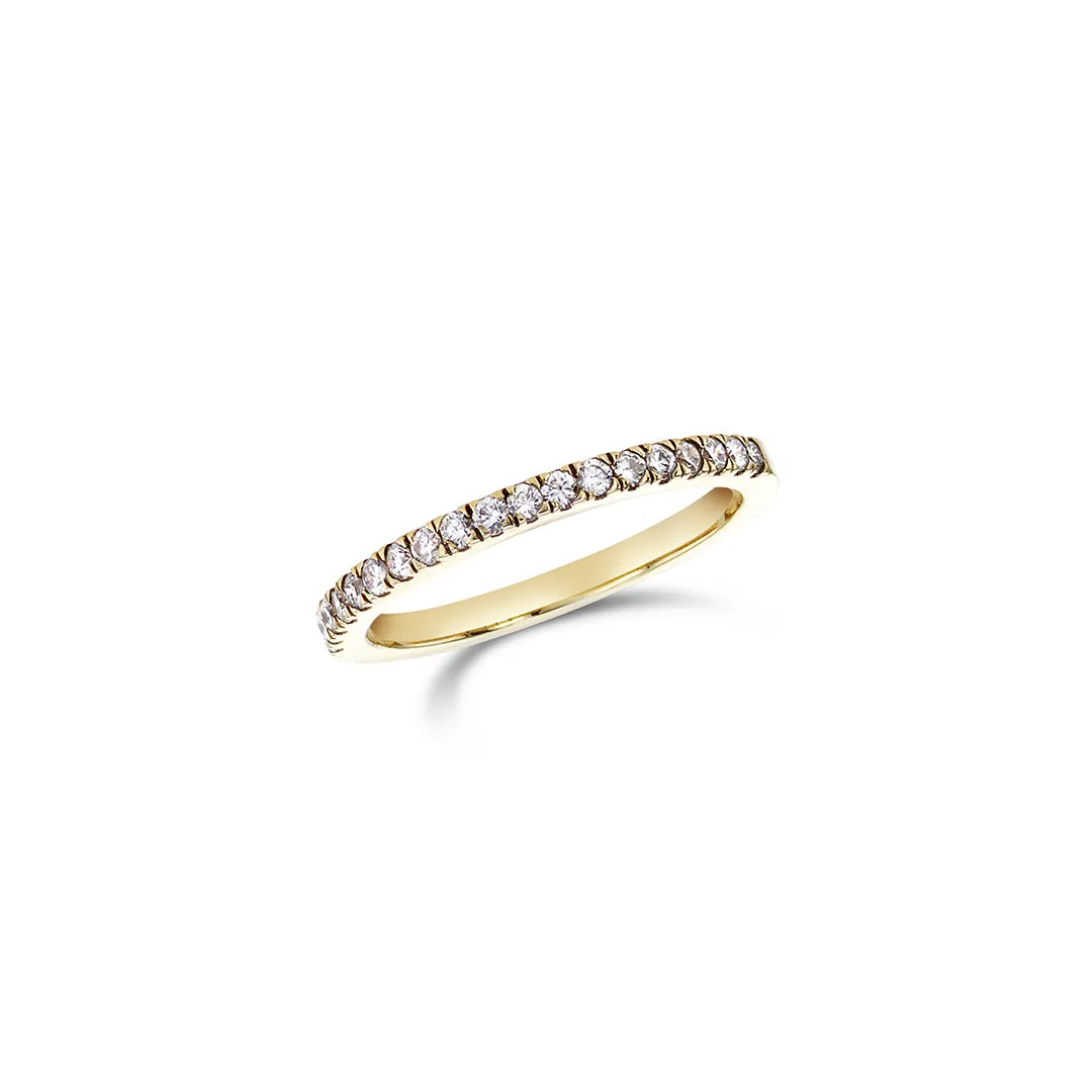 0.28 CT Round Diamond Prong Set 14K Yellow Gold Band