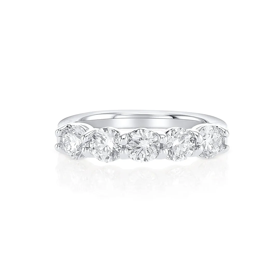 1.25 Cttw Round Diamond Five-Stone 14K White Gold Band