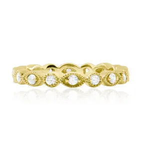 14K Marquise and Circle Stacking Band