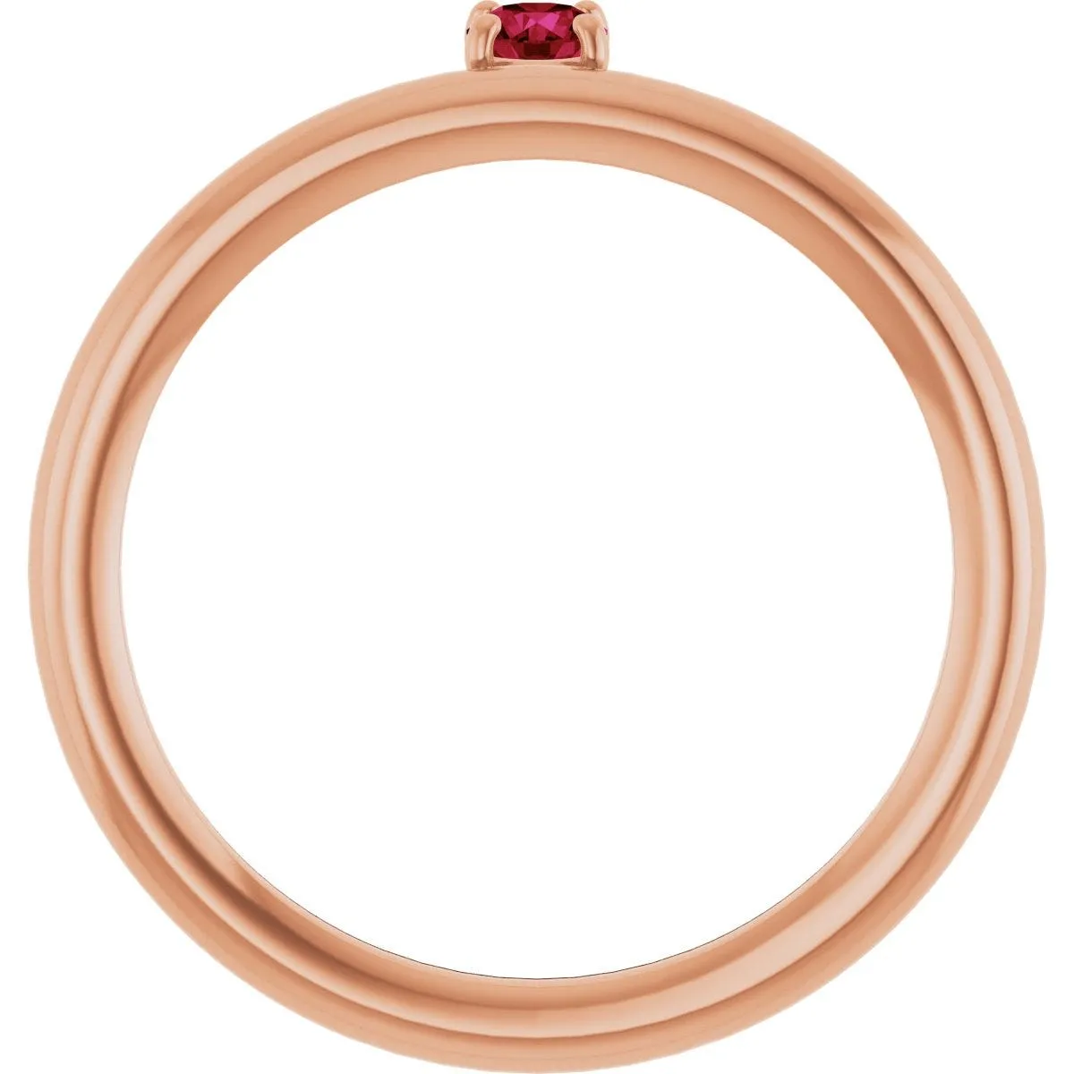 14K Rose Lab-Grown Ruby Stackable Ring