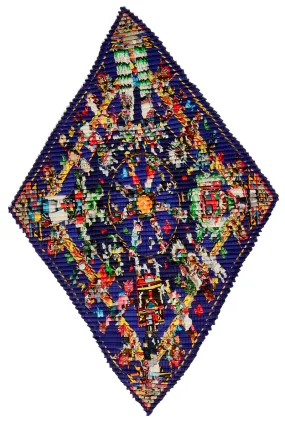 1992 Hermès Kermit Oliver Plisse Pleated Kachinas Silk Scarf