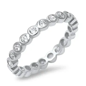 925 Sterling Silver CZ Eternity Ring