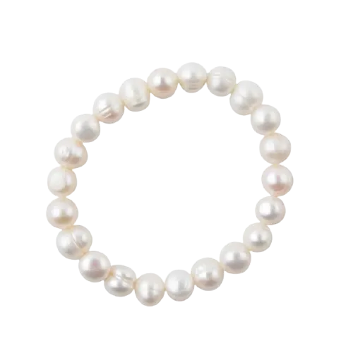 Barse Freshwater Pearl Stretch Bracelet-Medium Pearl