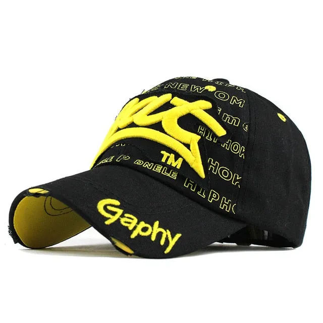 Bat Gaphy Embroidered Snapback Baseball Cap