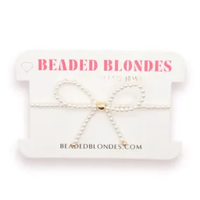 Beaded Blondes | Pearl Bow Bracelet