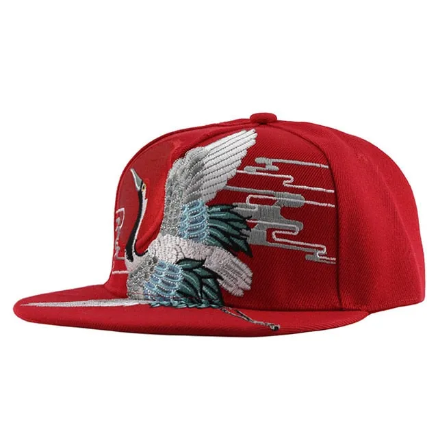 Bird Embroidery Street Style Snapback Hip Hop Cap