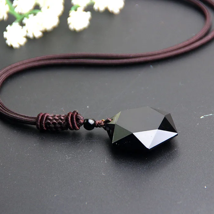 Black Obsidian Necklace Crystal Jewelry