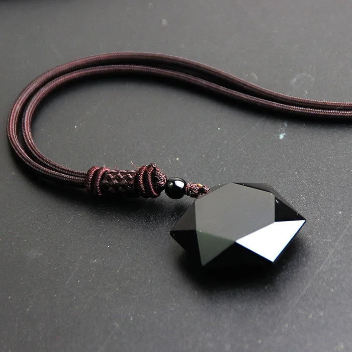 Black Obsidian Necklace Crystal Jewelry