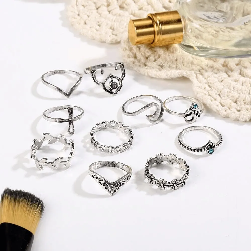 Bohemian Dreamer Ring Set 10pcs