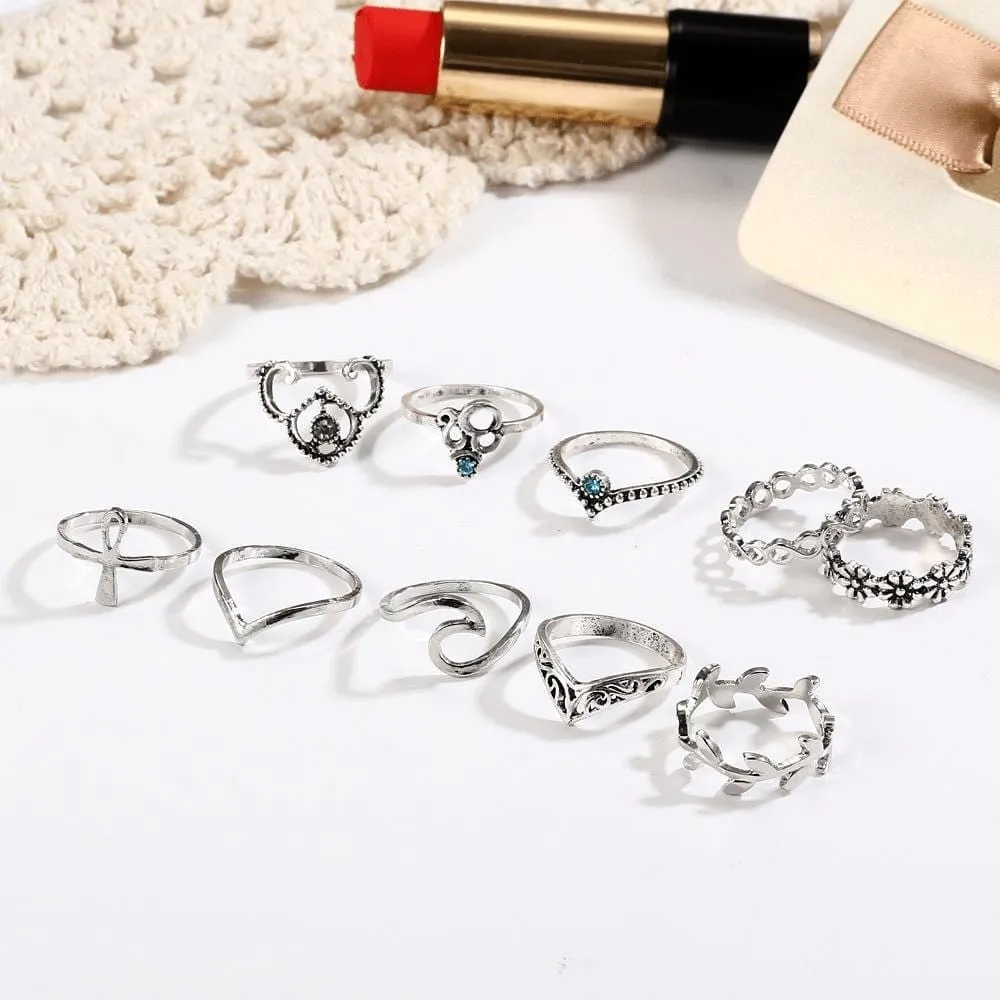 Bohemian Dreamer Ring Set 10pcs