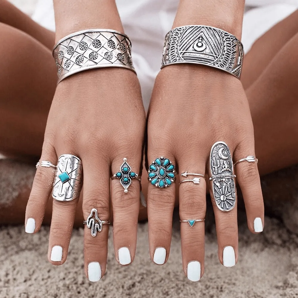 Boho Desert Ring Set 9pcs