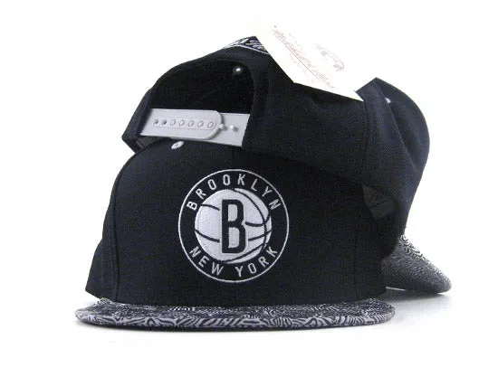 Brooklyn Nets  Mitchell & Ness Court Vision Snapback Hats NY97Z (Heavy Nylon Twill Visor)