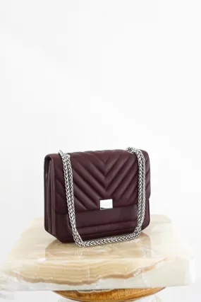 Burgandy Quilted Leather Crossbody bag RRP £350