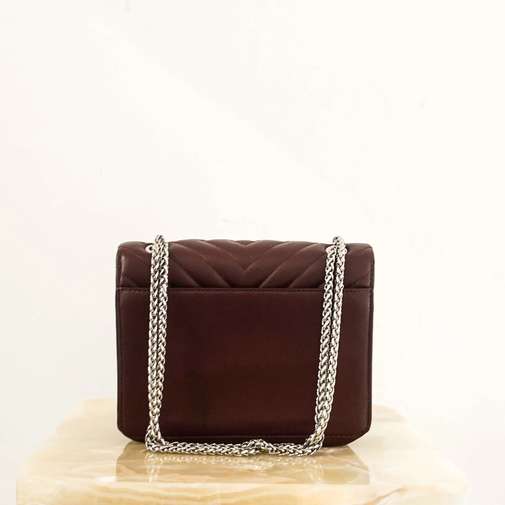 Burgandy Quilted Leather Crossbody bag RRP £350