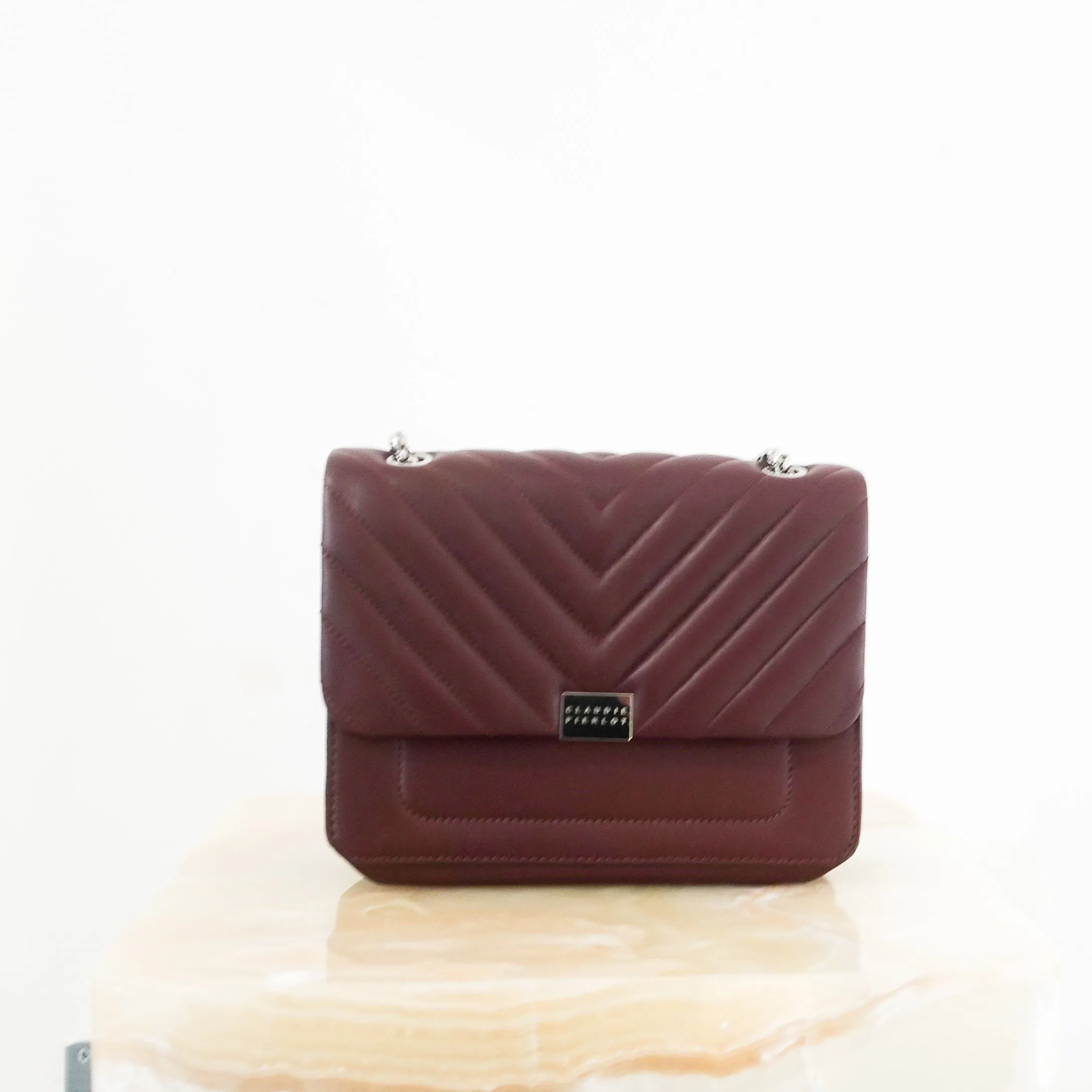 Burgandy Quilted Leather Crossbody bag RRP £350