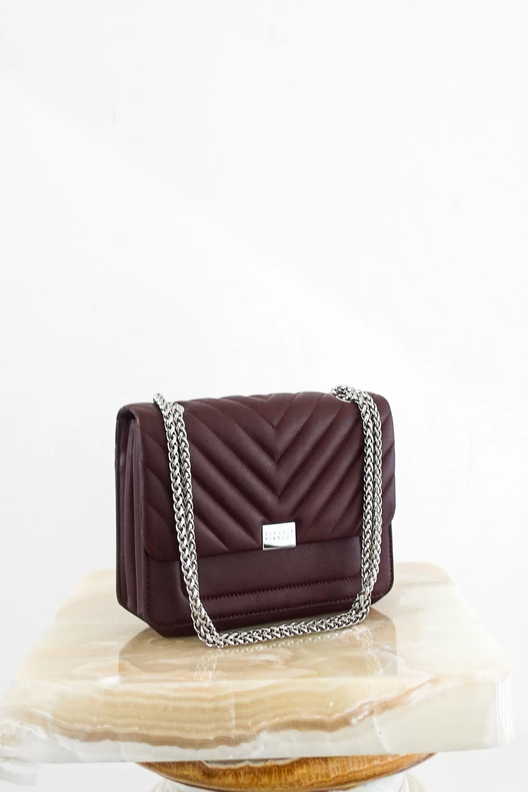 Burgandy Quilted Leather Crossbody bag RRP £350