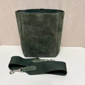 Celine Green Suede Bucket Bag Medium