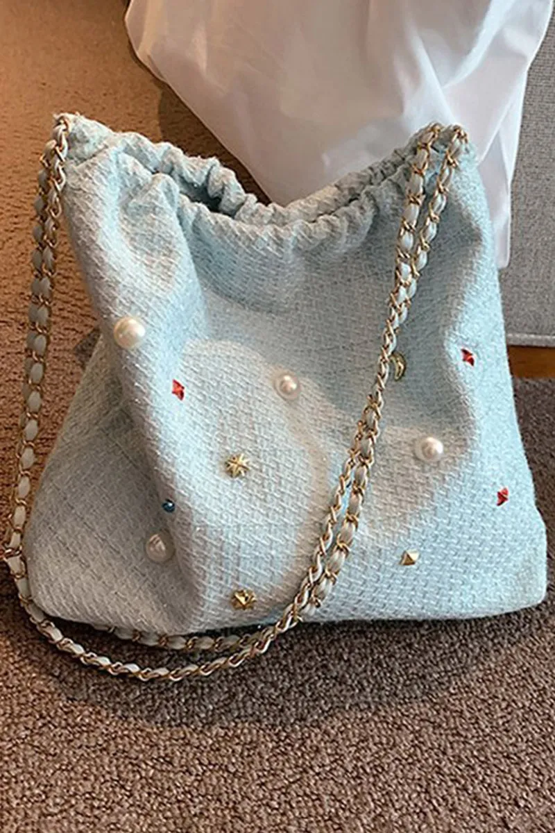 CHAIN SINGLE SHOULDER BUCKET BAG