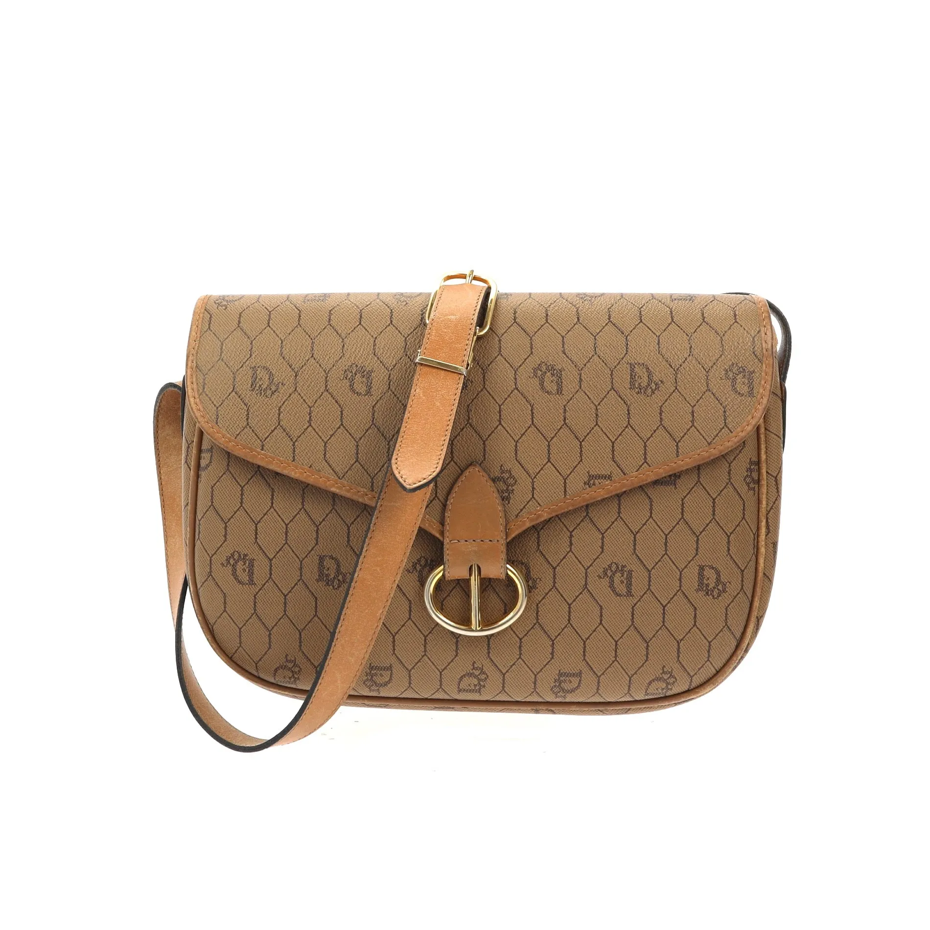 CHRISTIAN DIOR Crossbody Bag in Brown Canvas