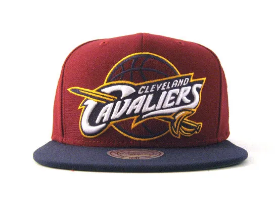 Cleveland Cavaliers Mitchell&Ness Snapback Hats (Burgundy/Navy)