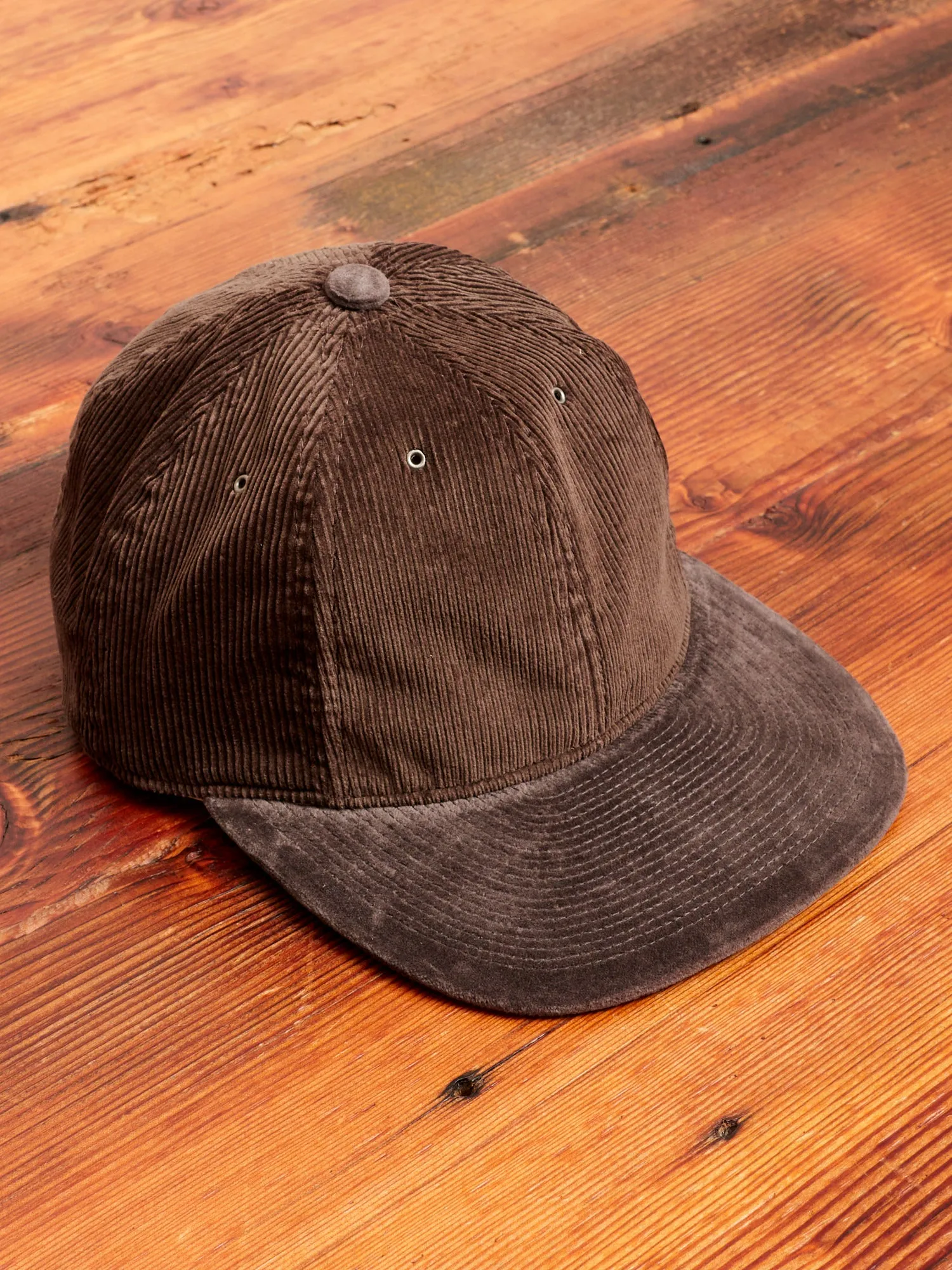 Cord & Velvet Cap in Brown