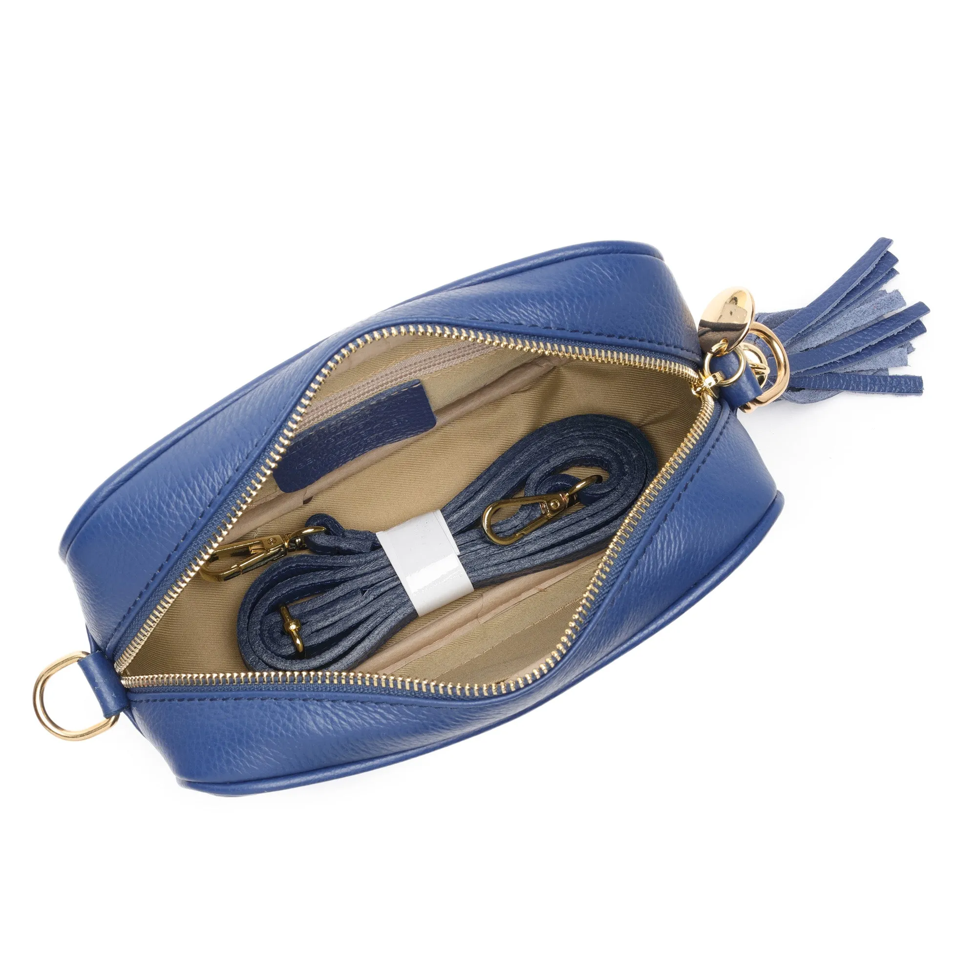 Crossbody Navy (Black/White/Gold Strap)