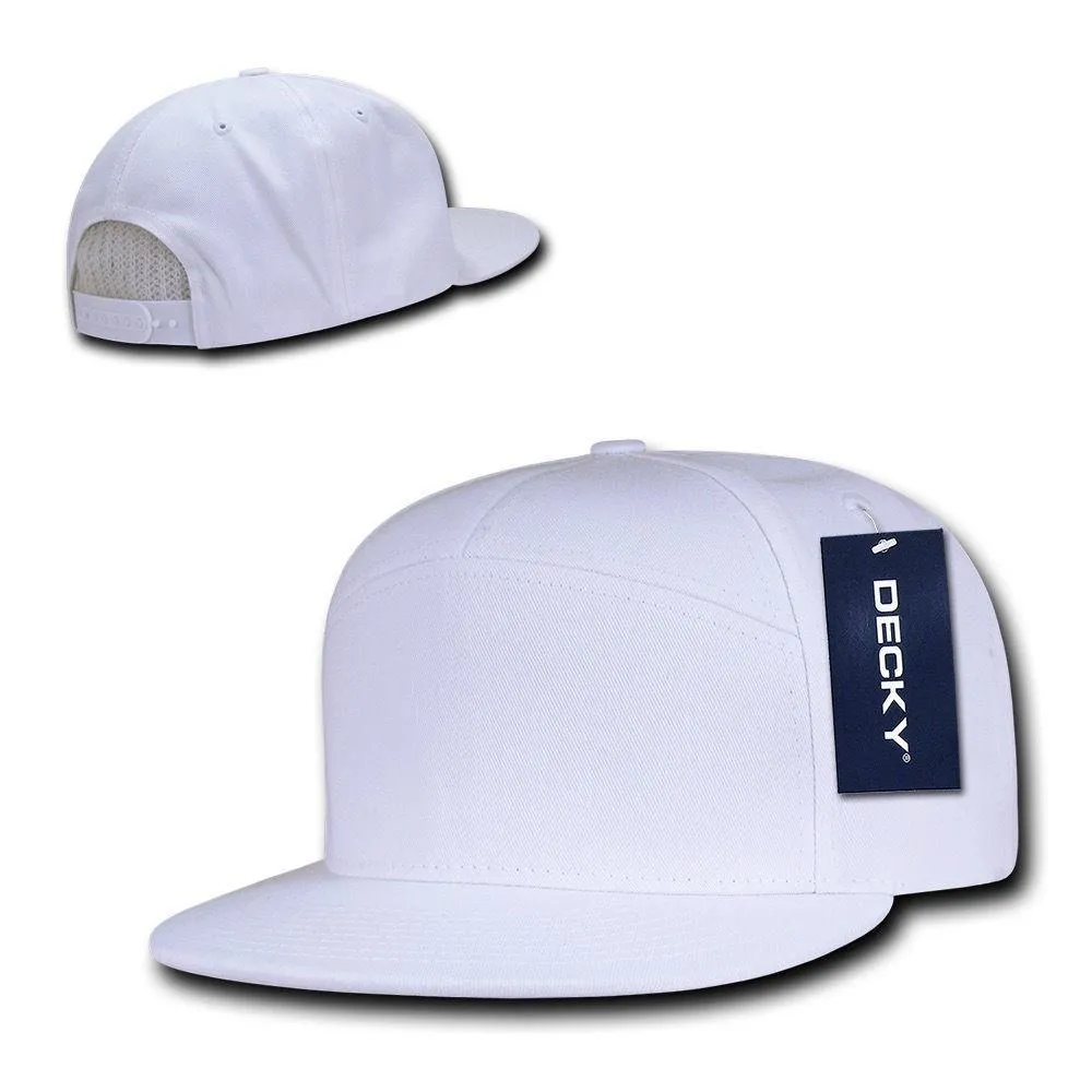 Decky 7 Panel Cotton Snapbacks Flat Bill Baseball Hats Caps Unisex