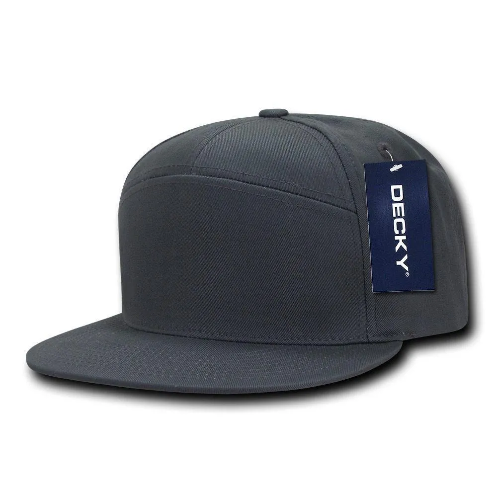 Decky 7 Panel Cotton Snapbacks Flat Bill Baseball Hats Caps Unisex