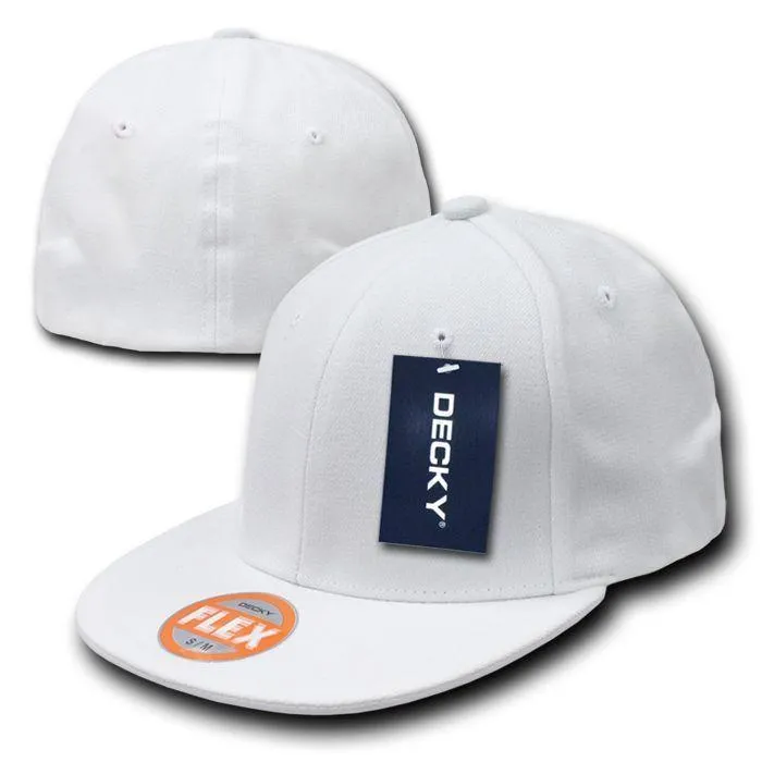 Decky Retro Fit All Flat Bill 6-Panel Flex Baseball Hats Caps Mens