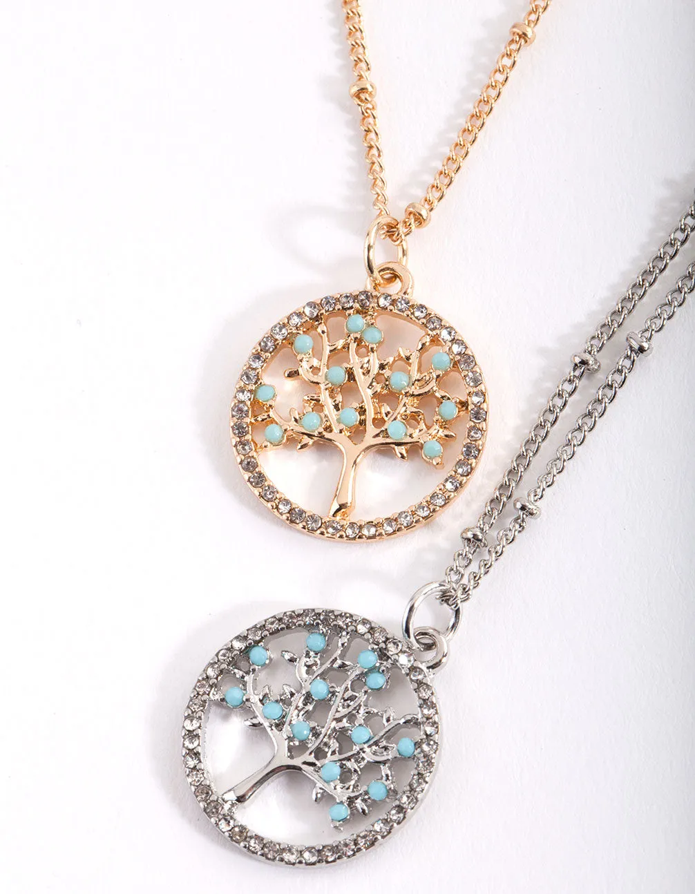 Diamante Tree Necklace Pack