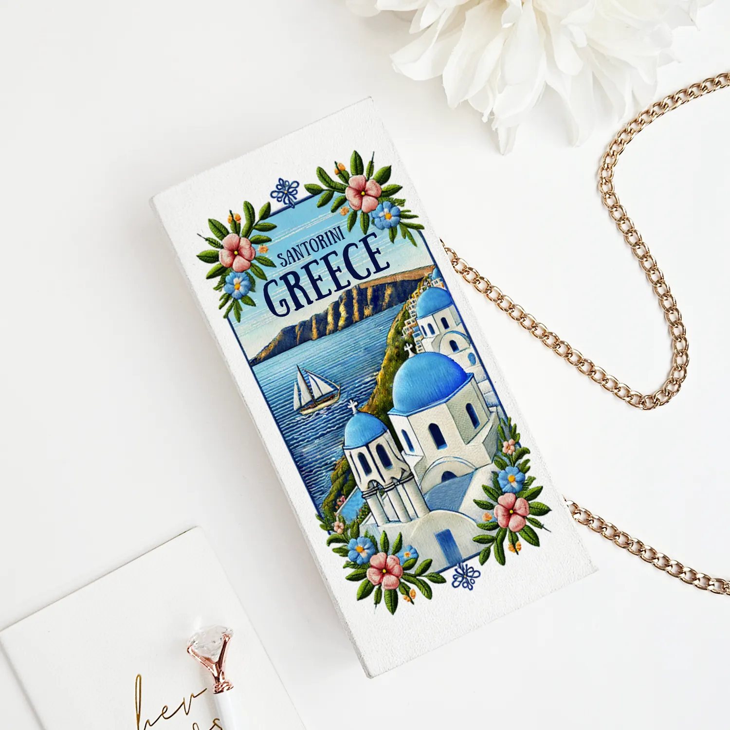 Embroidered Greece Storybook Clutch Bags