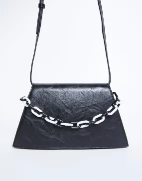 Faux Leather Trapezoid Bag