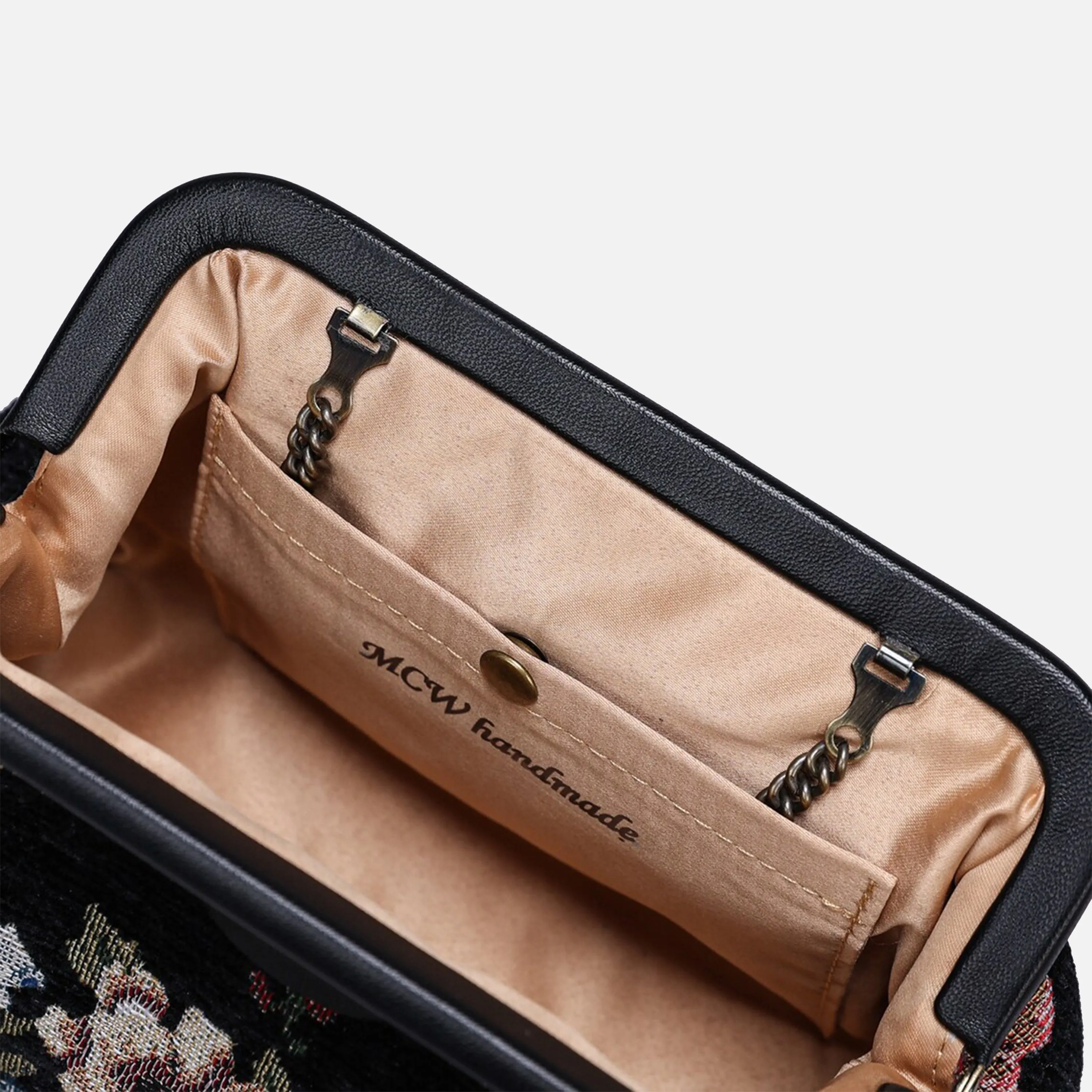 Floral Black Evening Bag Clutch