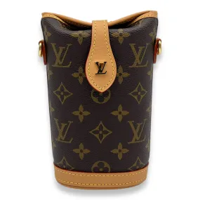 Fold Me Crossbody Bag Brown in Monogram Coated Canvas, Gold hardware