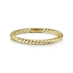 Gabriel & Co. Yellow Gold Twisted Rope Stackable Ring