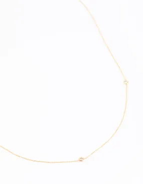 Gold Plated Brass Cubic Zirconia Fine Necklace