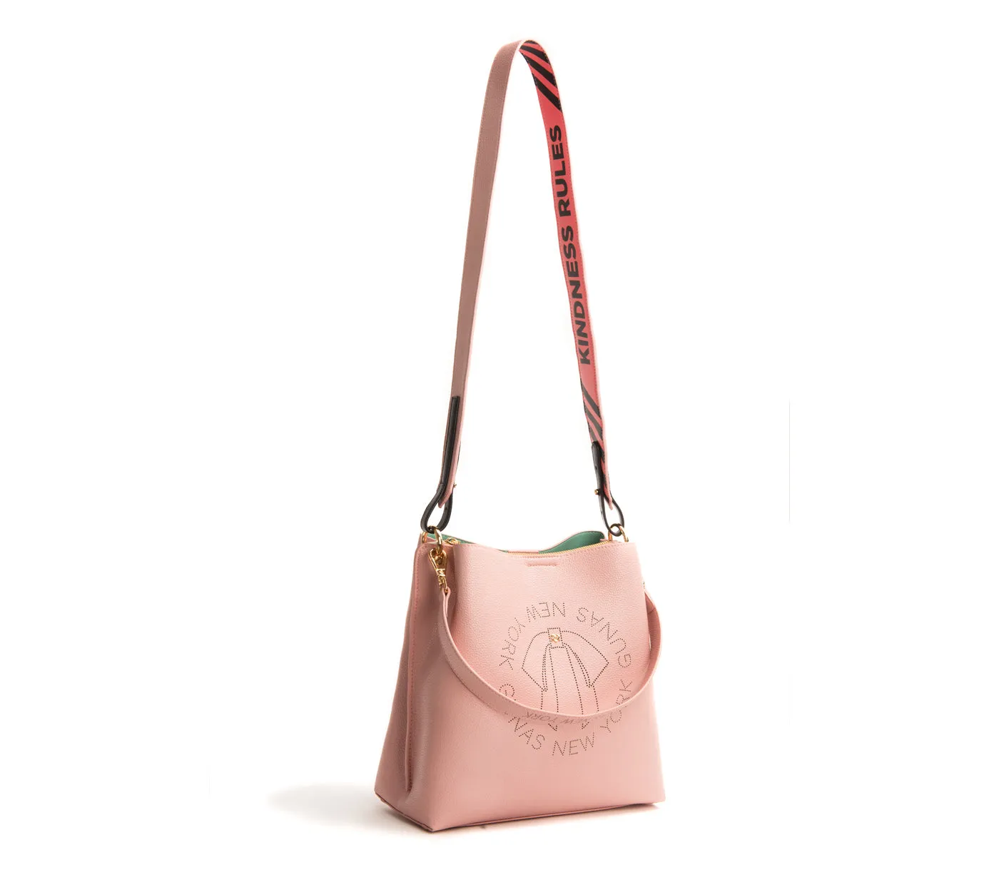 Gunas New York Tabitha Pink Bucket Shoulder Bag