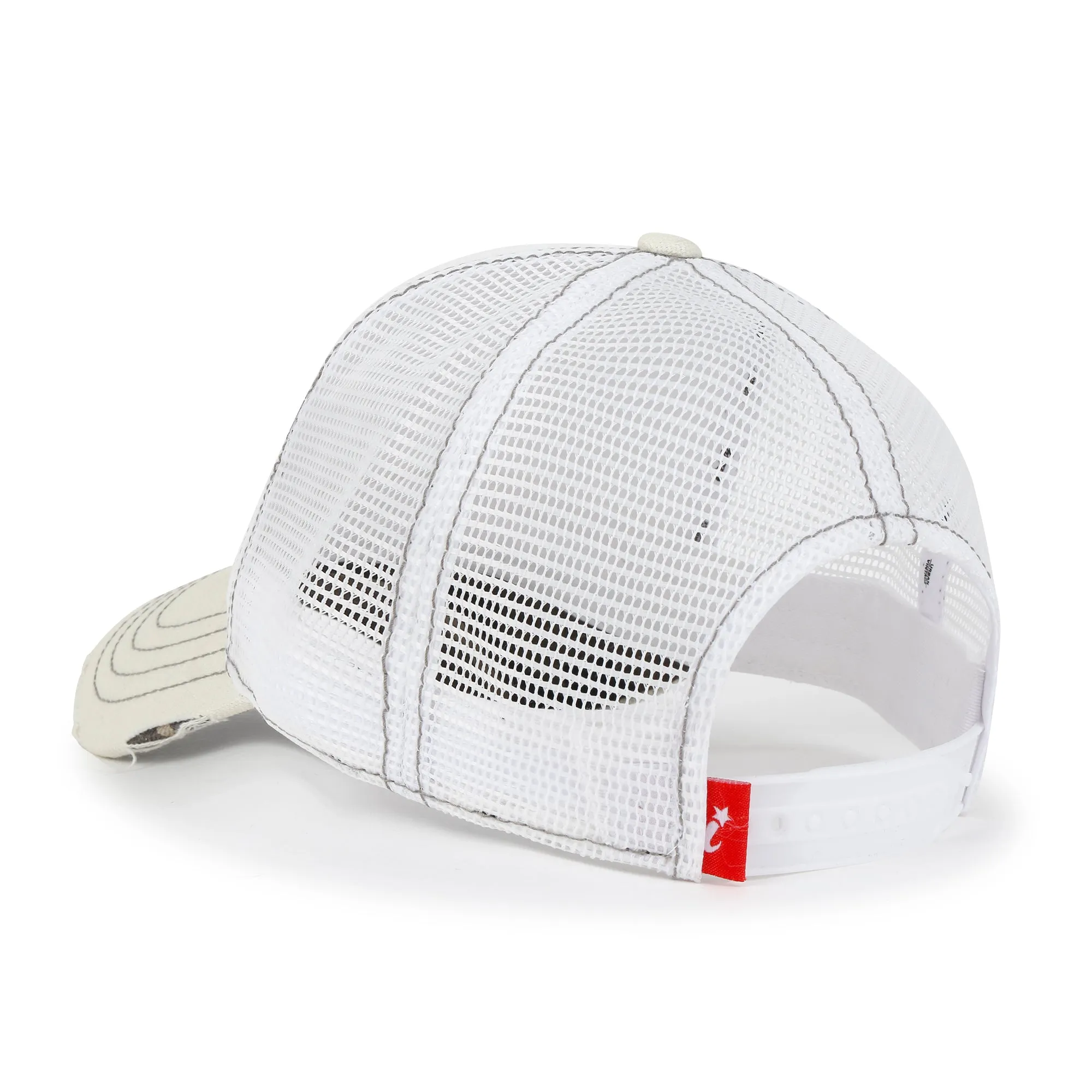 ililily PREMIUM Blank Cotton Mesh Back Structured Hat Distressed Baseball Cap