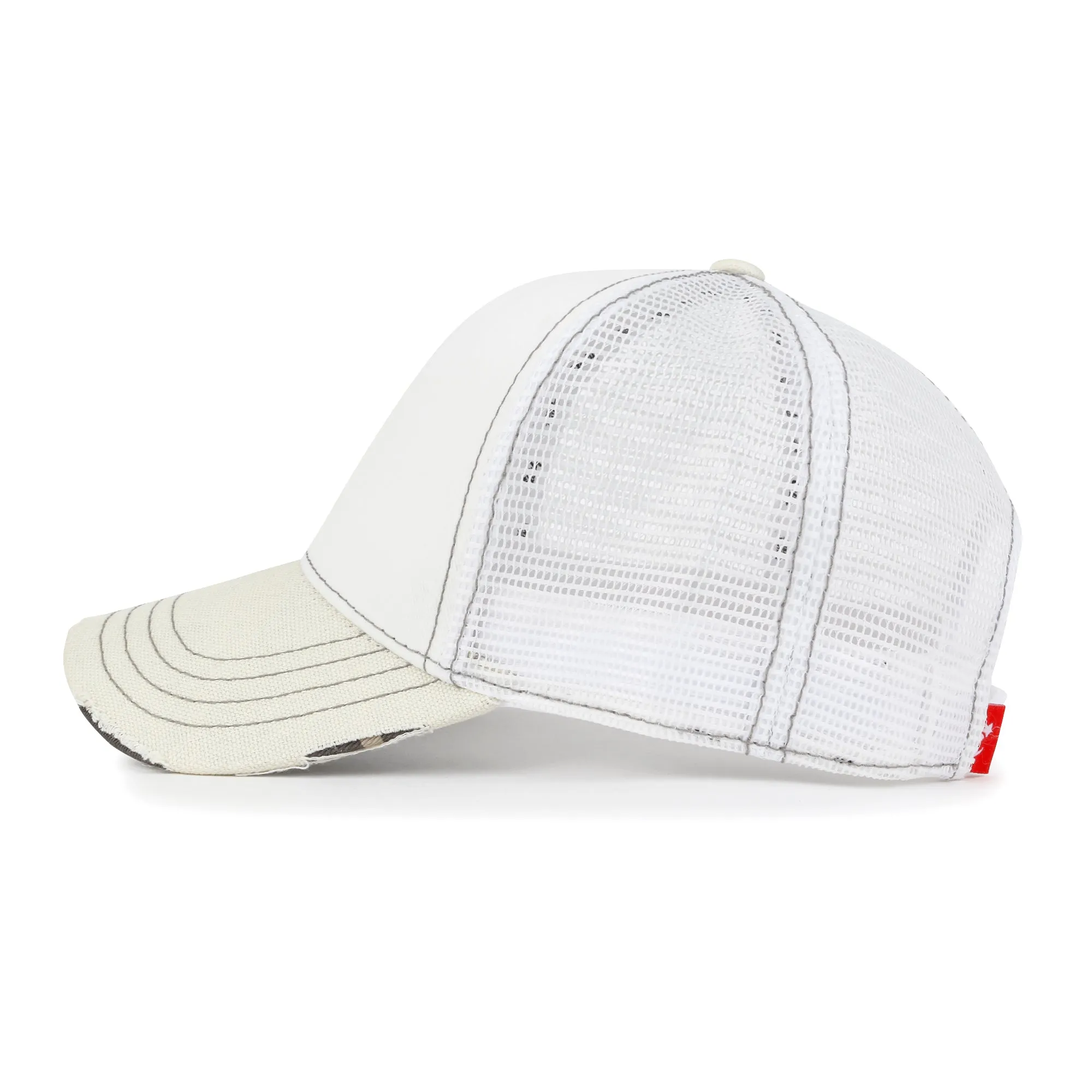 ililily PREMIUM Blank Cotton Mesh Back Structured Hat Distressed Baseball Cap