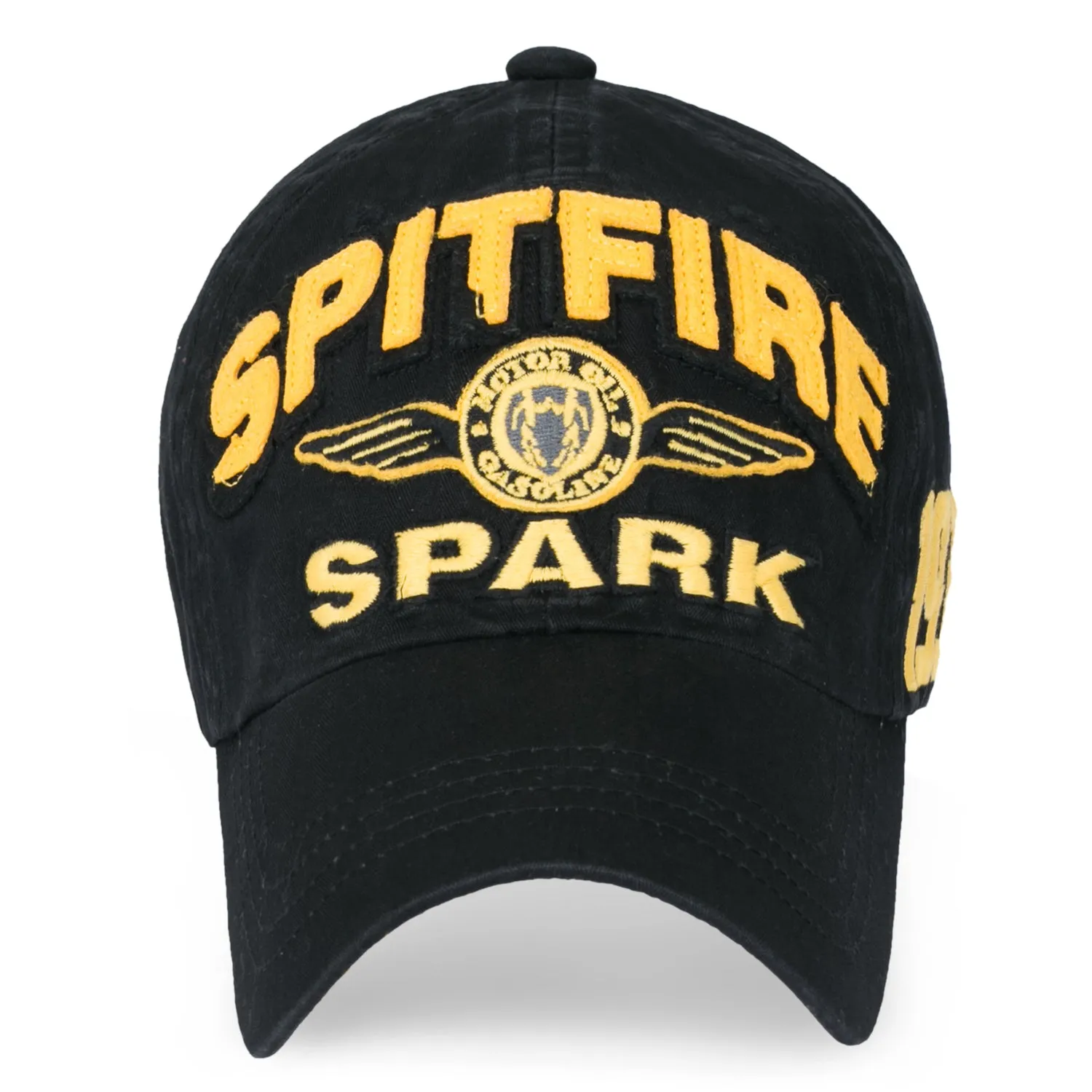 ililily Spitfire Patch Baseball Cap Washed Cotton Casual Adjustable Trucker Hat