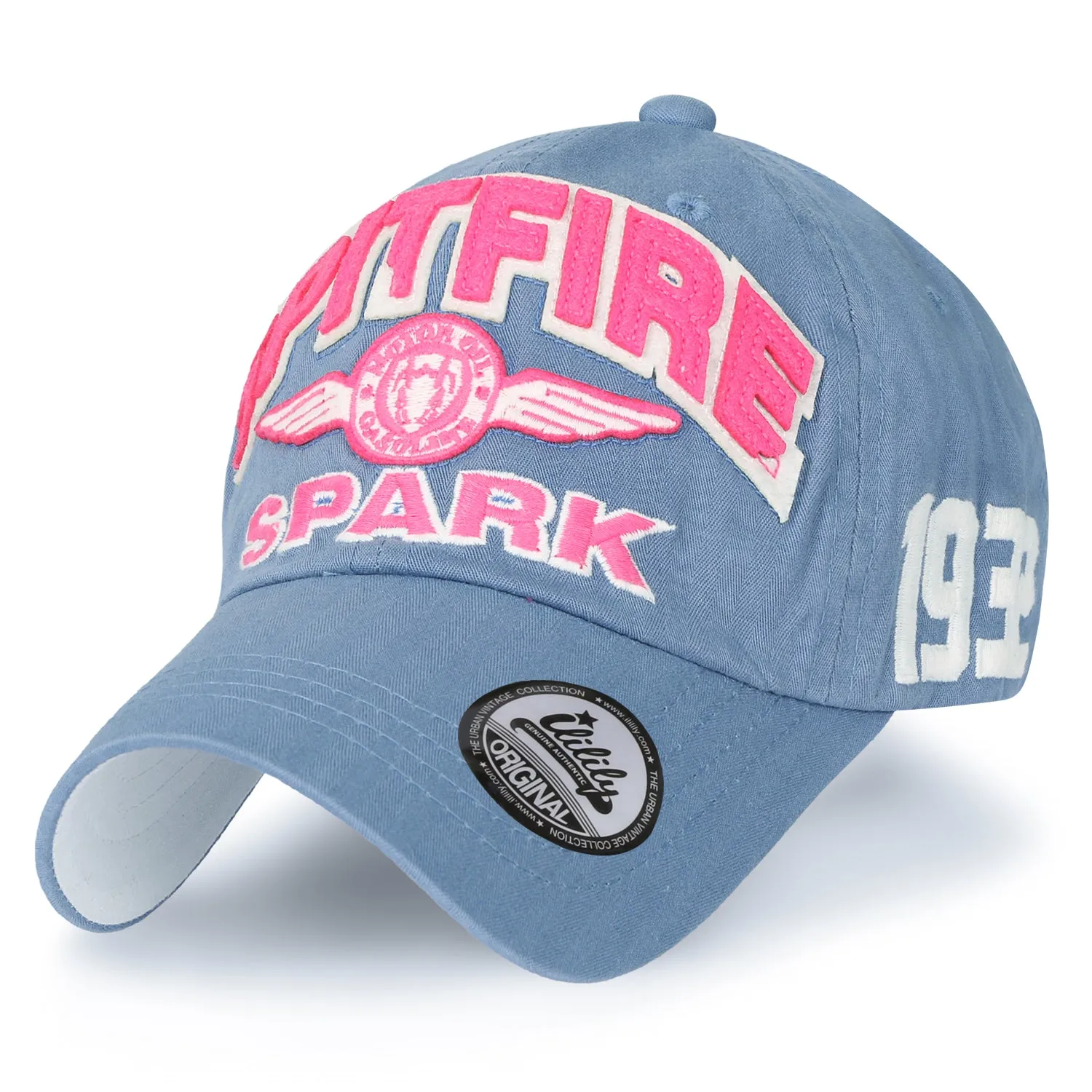 ililily Spitfire Patch Baseball Cap Washed Cotton Casual Adjustable Trucker Hat