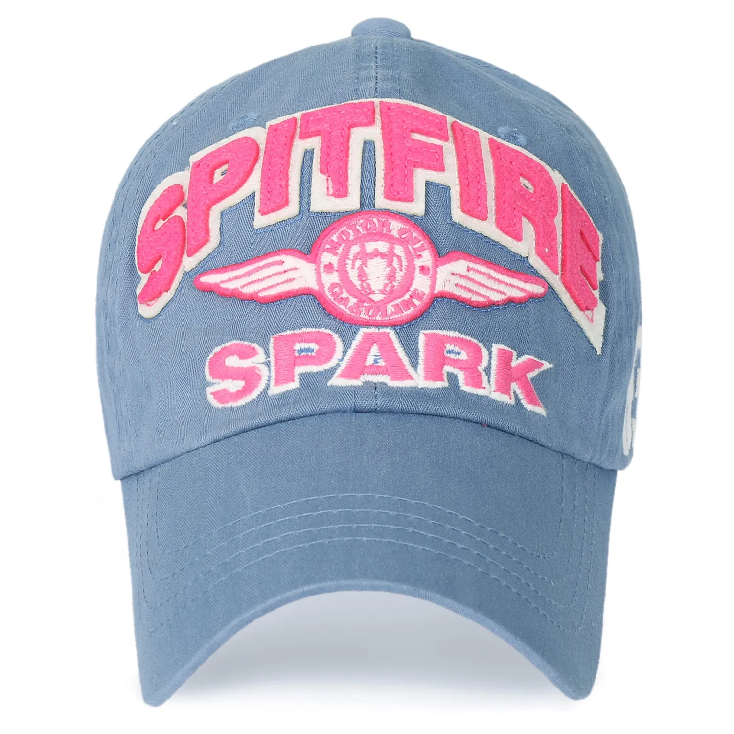 ililily Spitfire Patch Baseball Cap Washed Cotton Casual Adjustable Trucker Hat