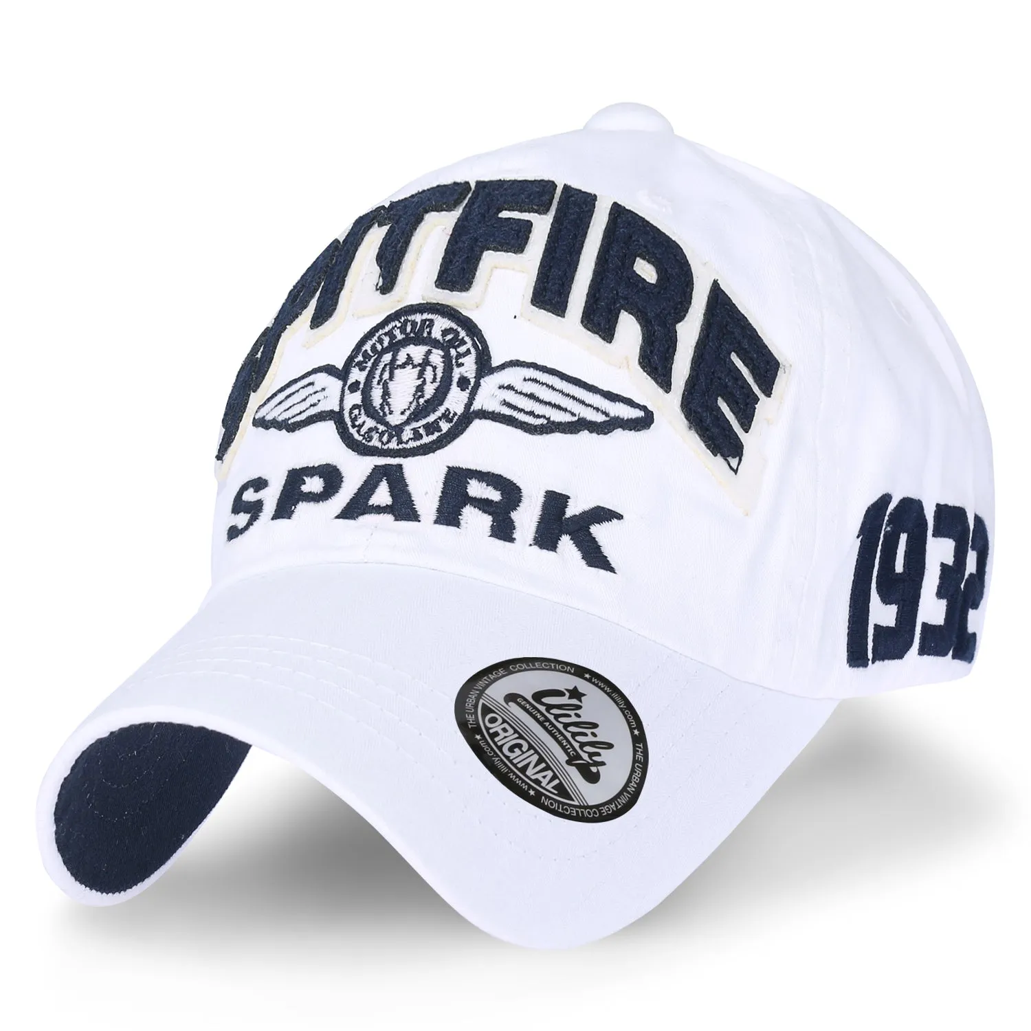 ililily Spitfire Patch Baseball Cap Washed Cotton Casual Adjustable Trucker Hat