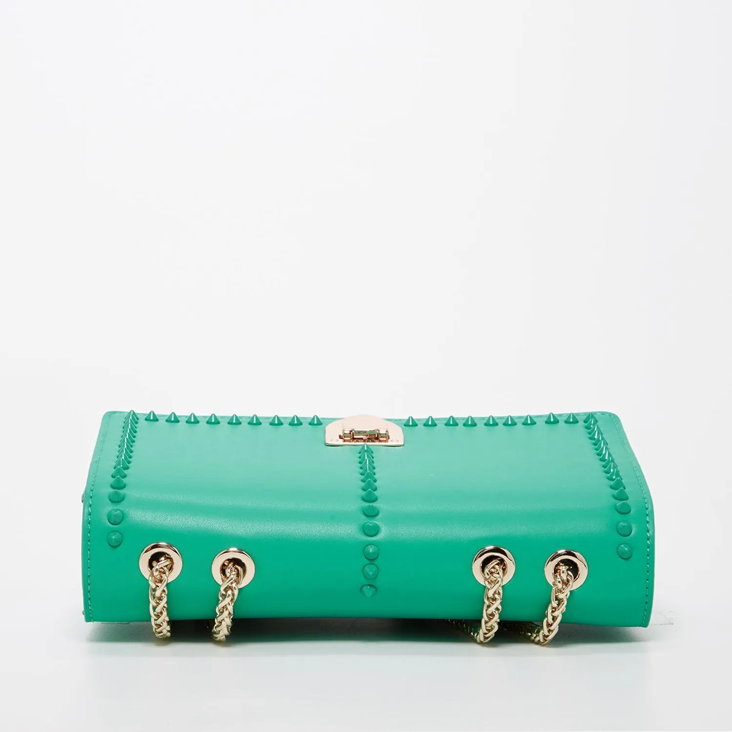 Josie Green Leather Bag With Chain Strap