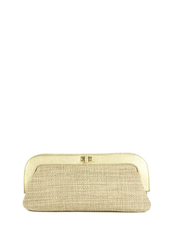 Metallic Jute Ivanka Clutch