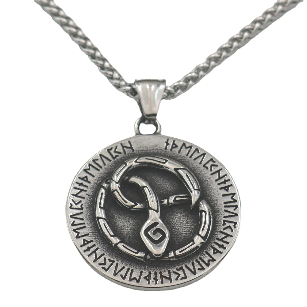 Nordic Viking Rune Stainless Steel Necklaces for Men - Wholesale Fashion Talismans