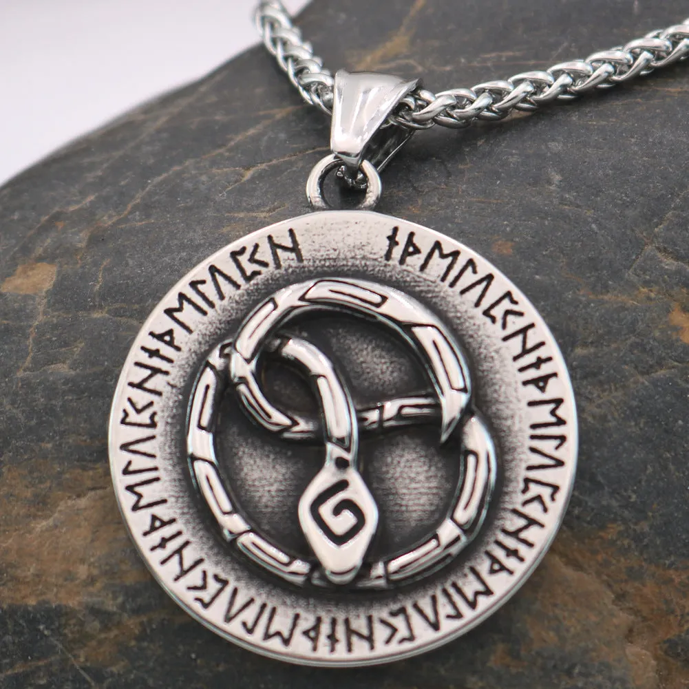 Nordic Viking Rune Stainless Steel Necklaces for Men - Wholesale Fashion Talismans