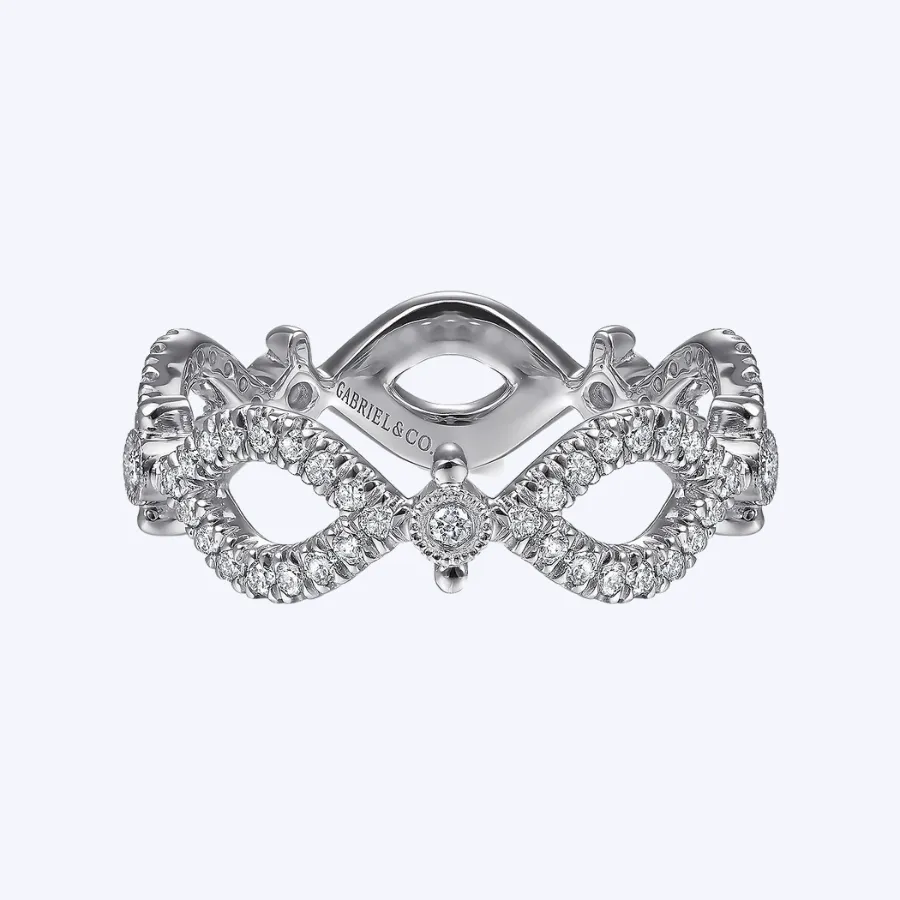 Open Link Diamond Station Ring