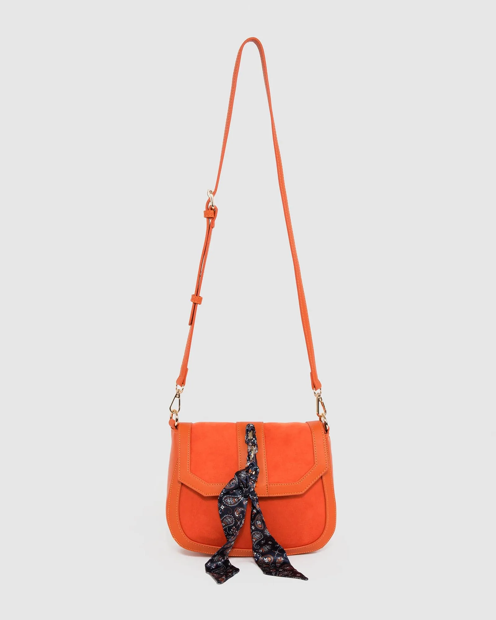 Orange Aria Scarf Crossbody Bag