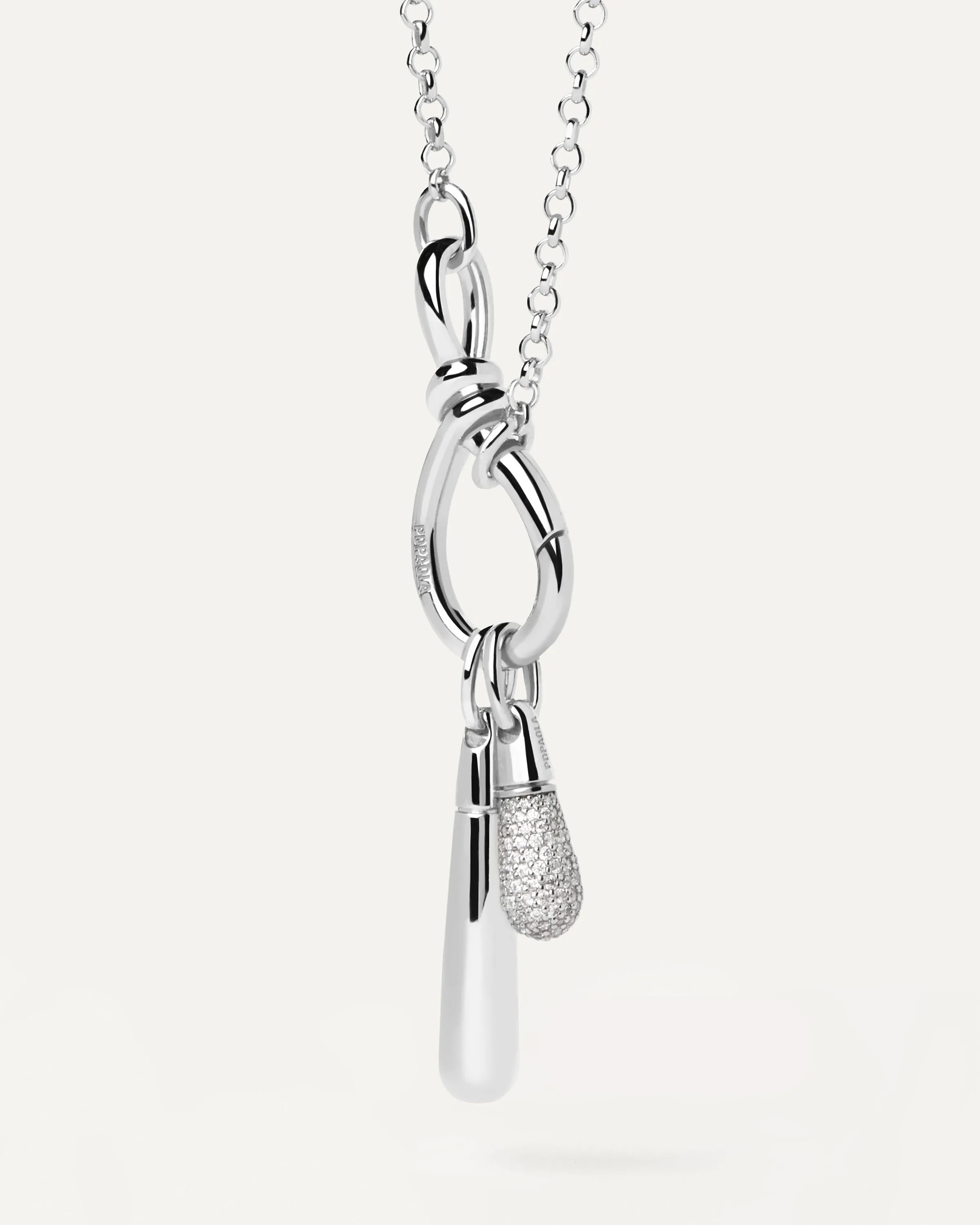 Pavé Drop Silver Pendant